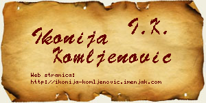Ikonija Komljenović vizit kartica